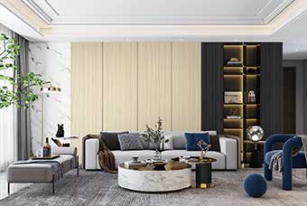 杭州轻奢风格-客厅